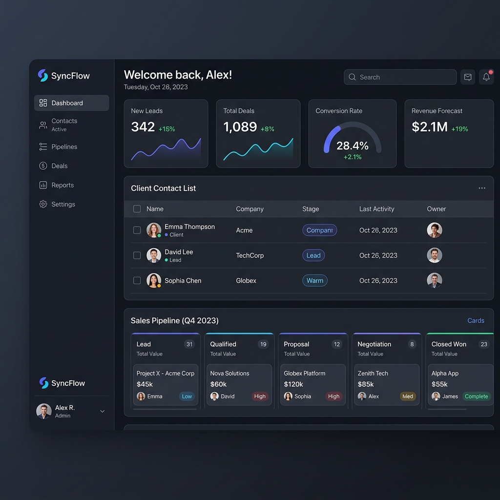 LeadFlow CRM Screenshot